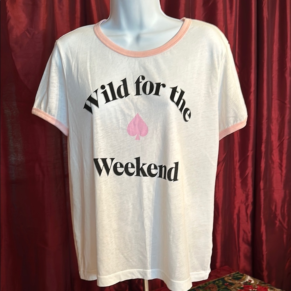Wildfox White and Pink Short Sleeve Tee